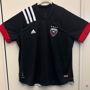 2023 Home DC United Adidas Men's Black Jersey with Red and White Accents